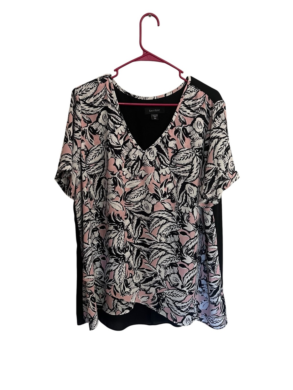 Karen Kane Top Blouse Size 0X Floral Print